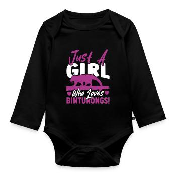 Binturong Bearcat Gift - Organic Longsleeve Baby Bodysuit - black - Front