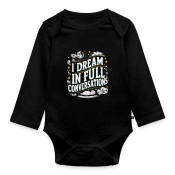 Parler dans le sommeil, Somniloquie, Parler dans le sommeil - Body Bébé bio manches longues - noir - Devant