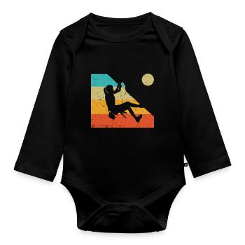 Grimpeur Escalade Montagne - Body Bébé bio manches longues - noir - Devant