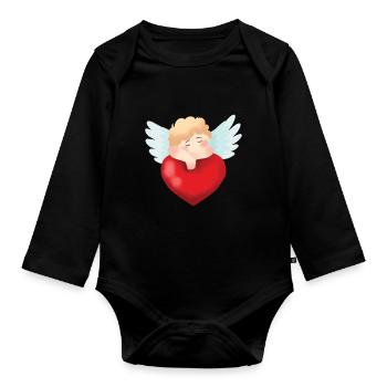 Ange Cherup Coeur d’ange Bébé Ange - Body Bébé bio manches longues - noir - Devant