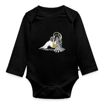 Angel Angel Wings - Organic Longsleeve Baby Bodysuit - black - Front