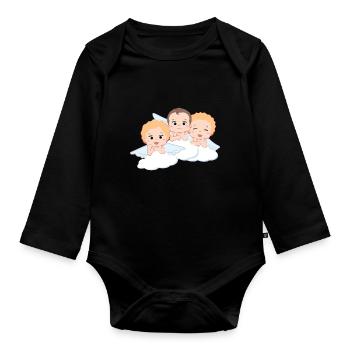 Angel Cherup Bébé Ange de l’ange - Body Bébé bio manches longues - noir - Devant