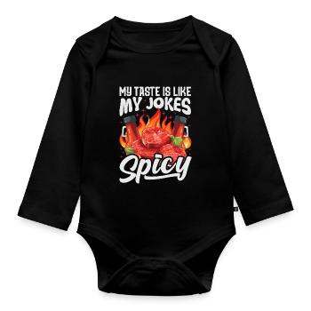 Red Hot Chili Sauce Épicé Amateur de Nourriture Pizza Robe - Body Bébé bio manches longues - noir - Devant