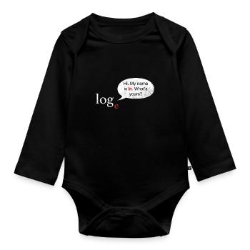 Math Logarithm Log ln Joke Professeur Mathématiques - Body Bébé bio manches longues - noir - Devant