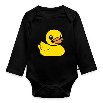 canard - Body Bébé bio manches longues - noir - Devant