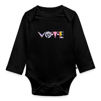 Cahiers de vote Ovaires de Faustier Lgtbq - Body Bébé bio manches longues - noir - Devant
