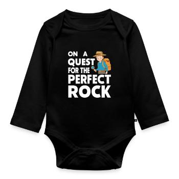 Geology Stone Hunt Agate Hunter Stone Collecting - Organic Longsleeve Baby Bodysuit - black - Front