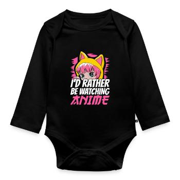 Manga d’anime - Body Bébé bio manches longues - noir - Devant
