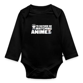 Manga d’anime - Body Bébé bio manches longues - noir - Devant