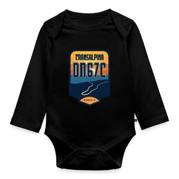 Transalpina - DN67C, Romania - Organic Longsleeve Baby Bodysuit - black - Front