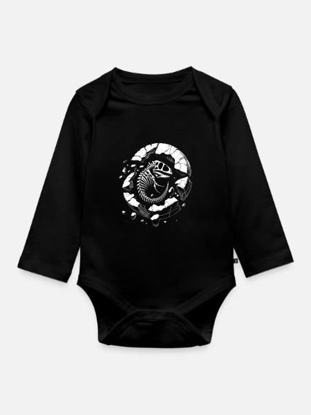 Fossilienjäger Fossilienjagd Paläontologe - Baby Bio-Langarm-Body - Schwarz