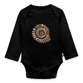 Fossil Hunter, Fossil Hunter, Paleontologist - Organic Longsleeve Baby Bodysuit - black - Front