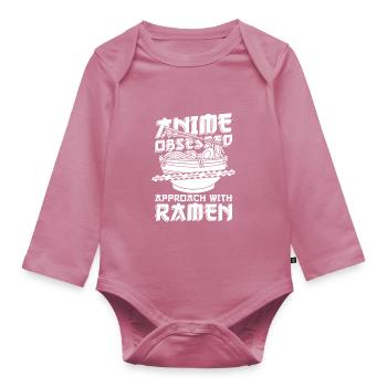 Bol de Ramen Manga Anime - Body Bébé bio manches longues - mauve - Devant
