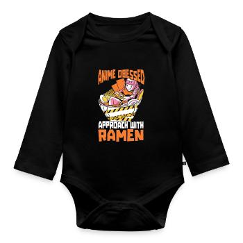 Bol de Ramen Manga Anime - Body Bébé bio manches longues - noir - Devant
