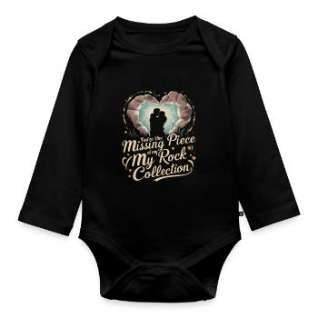 Geology Stone Hunt Agate Hunter Stone Collecting - Organic Longsleeve Baby Bodysuit - black - Front