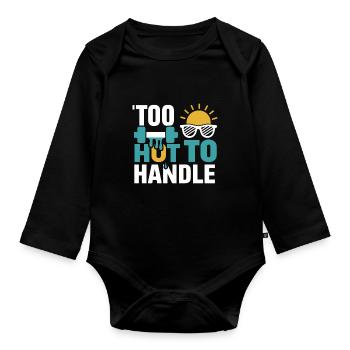 Bodybuilding, Powerlifting, Weightlifting, Fitness - Organic Longsleeve Baby Bodysuit - black - Front