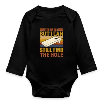Cornhole Lover Legend Champion Team Outfit - Organic Longsleeve Baby Bodysuit - black - Front