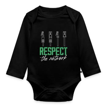 Respect The Network IT Engineer Administration - Baby Bio-Langarm-Body - Schwarz - Vorne