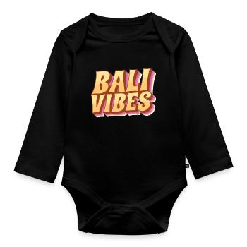 Bali - Indonesien - Baby Bio-Langarm-Body - Schwarz - Vorne