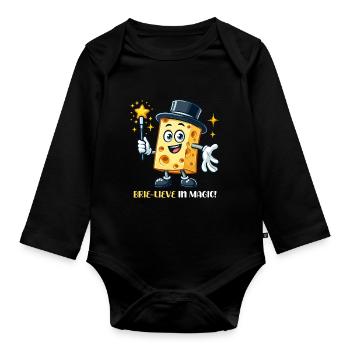 Brie-Lieve In Magic Magical Fun - Organic Longsleeve Baby Bodysuit - black - Front