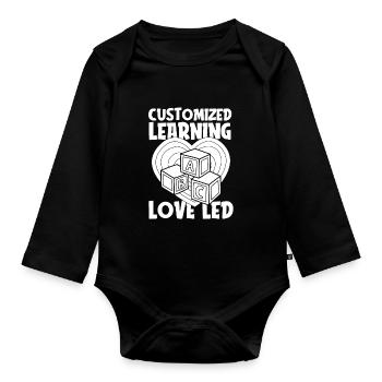 Mama Mutter Homeschool Mutterlehrerin - Baby Bio-Langarm-Body - Schwarz - Vorne