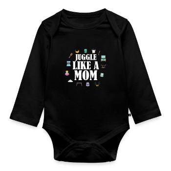 Maman Maman Jonglerie - Body Bébé bio manches longues - noir - Devant