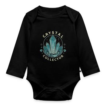 Geology Stone Hunt Agate Hunter Stone Collecting - Organic Longsleeve Baby Bodysuit - black - Front