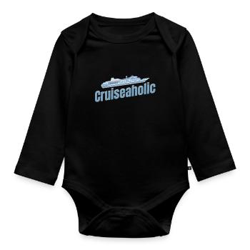 Cruiseaholic Cruise Ship Lover - Organic Longsleeve Baby Bodysuit - black - Front