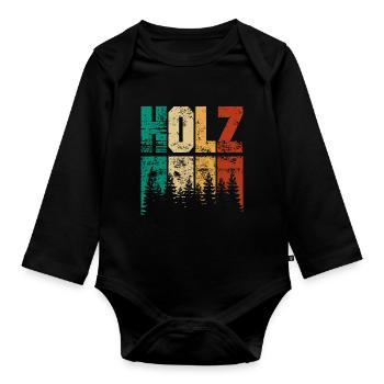 Jäger Bergsteiger Wanderer - Baby Bio-Langarm-Body - Schwarz - Vorne