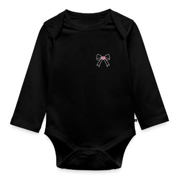 Breast Cancer Awareness - Organic Longsleeve Baby Bodysuit - black - Front