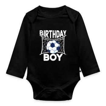 Fête d’équipe d’anniversaire Bulden Soccer Player Bday - Body Bébé bio manches longues - noir - Devant