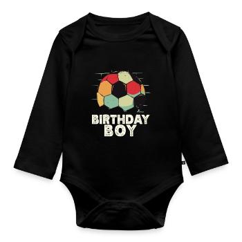 Fête d’équipe d’anniversaire Bulden Soccer Player Bday - Body Bébé bio manches longues - noir - Devant