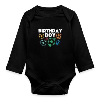 Fête d’équipe d’anniversaire Bulden Soccer Player Bday - Body Bébé bio manches longues - noir - Devant
