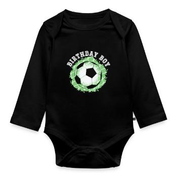 Fête d’équipe d’anniversaire Bulden Soccer Player Bday - Body Bébé bio manches longues - noir - Devant
