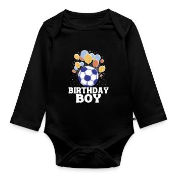 Fête d’équipe d’anniversaire Bulden Soccer Player Bday - Body Bébé bio manches longues - noir - Devant