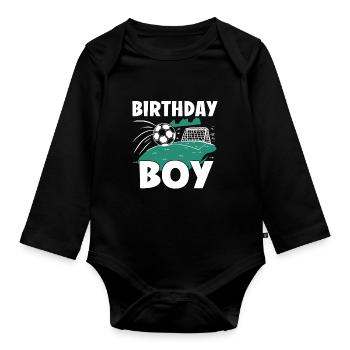 Fête d’équipe d’anniversaire Bulden Soccer Player Bday - Body Bébé bio manches longues - noir - Devant