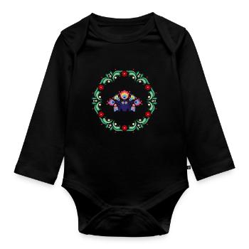 Ich liebe Folk - Baby Bio-Langarm-Body - Schwarz - Vorne