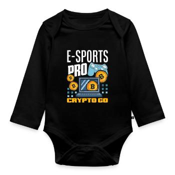 Cryptocurrency Rewards Gaming Blockchain Gamer - Organic Longsleeve Baby Bodysuit - black - Front