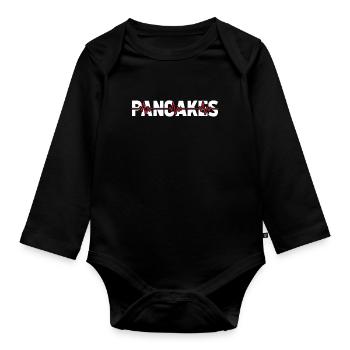 Pancakes Ekg Heartbeat - Body Bébé bio manches longues - noir - Devant