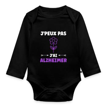 Sensibilisation à la maladie d’Alzheimer - Body Bébé bio manches longues - noir - Devant