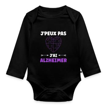 Sensibilisation à la maladie d’Alzheimer - Body Bébé bio manches longues - noir - Devant