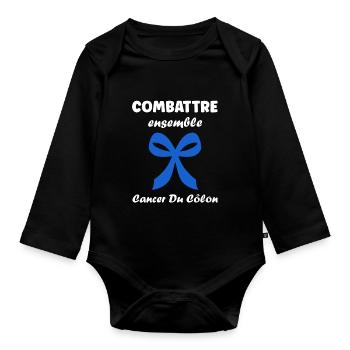 Sensibilisation au cancer du côlon - Body Bébé bio manches longues - noir - Devant
