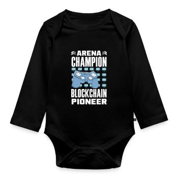 Cryptocurrency Rewards Gaming Blockchain Gamer - Baby Bio-Langarm-Body - Schwarz - Vorne