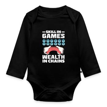 Cryptocurrency Rewards Gaming Blockchain Gamer - Baby Bio-Langarm-Body - Schwarz - Vorne
