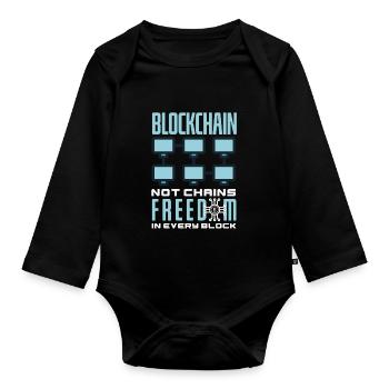 Cryptocurrency AI & Crypto Enthusiast Blockchain - Baby Bio-Langarm-Body - Schwarz - Vorne
