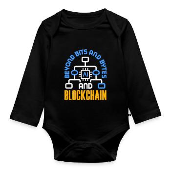 Cryptocurrency AI & Crypto Enthusiast Blockchain - Organic Longsleeve Baby Bodysuit - black - Front