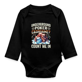Women's outfit for card games, gambling, - Organic Longsleeve Baby Bodysuit - black - Front