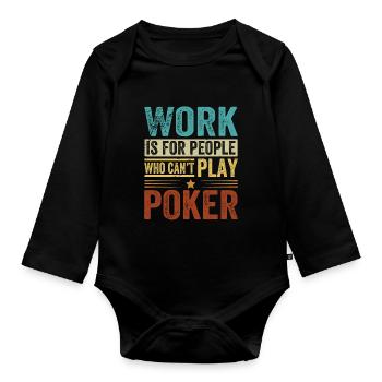 Tenue de carte de casino de jeu professionnelle - Body Bébé bio manches longues - noir - Devant