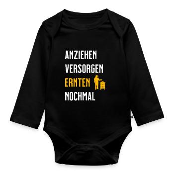 Beekeeper Tshirt Honey Bee Beekeeping Beekeeper - Organic Longsleeve Baby Bodysuit - black - Front