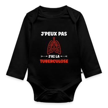 Sensibilisation à la tuberculose - Body Bébé bio manches longues - noir - Devant